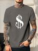 Unisexs Tee Devil Horn Dollar Sign Minimal Graphic Print Cotton Short Sleeve Male Casual Streetwear Outdoor Daily Basic Fashion Top