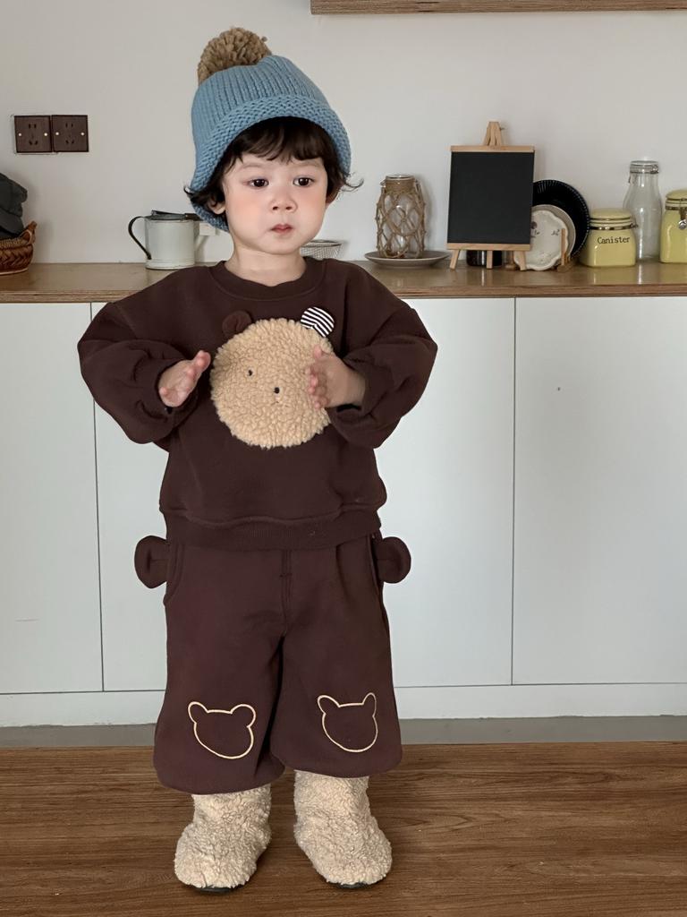 Boys' winter thickened suit New children's clothing baby winter clothing children's autumn and winter velvet sports suit