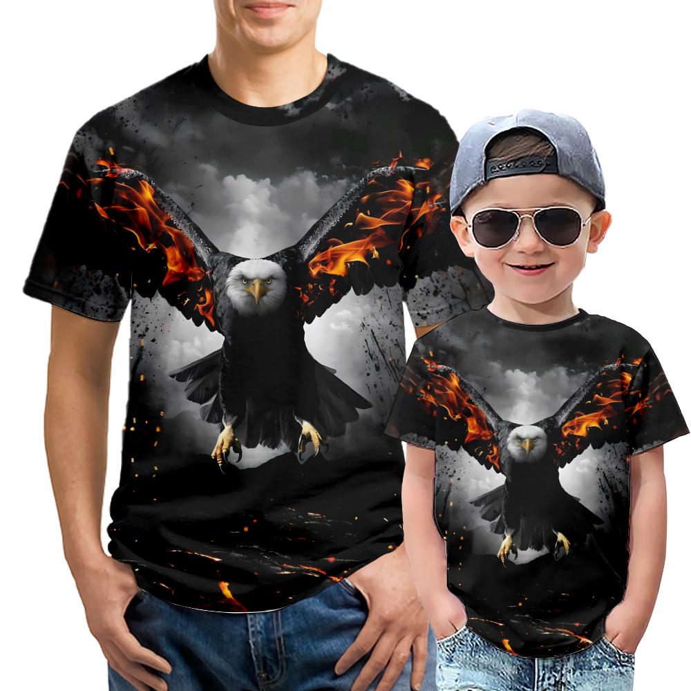 Eagle 3D Printed Shirt Funny Men Dad Clothes