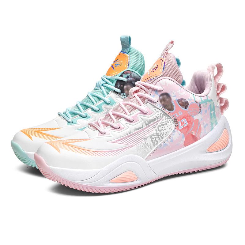 

Новая модная молодежная и подростковая студенческая актуальная баскетбольная обувь для улицы, спортивная с надписью, нескользящие баскетбольные кроссовки 45