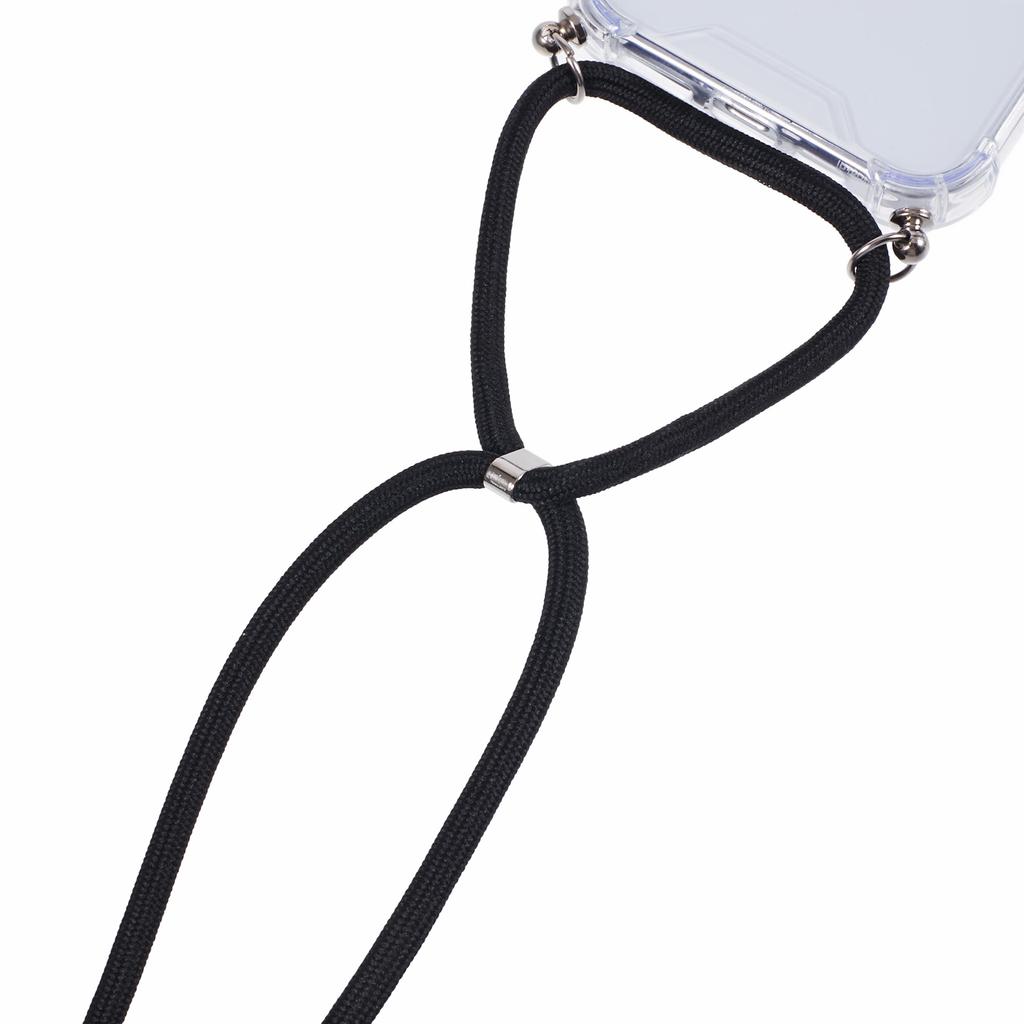 Etui na iPhone 16 Pro Wzmocnione 4 rogi Akrylowe+TPU Pokrowiec na telefon z regulowaną smyczą