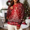 Women's Casual Long Sleeve Christmas Graphic Crewneck Sweatshirt Pullover Top for Holiday Wear