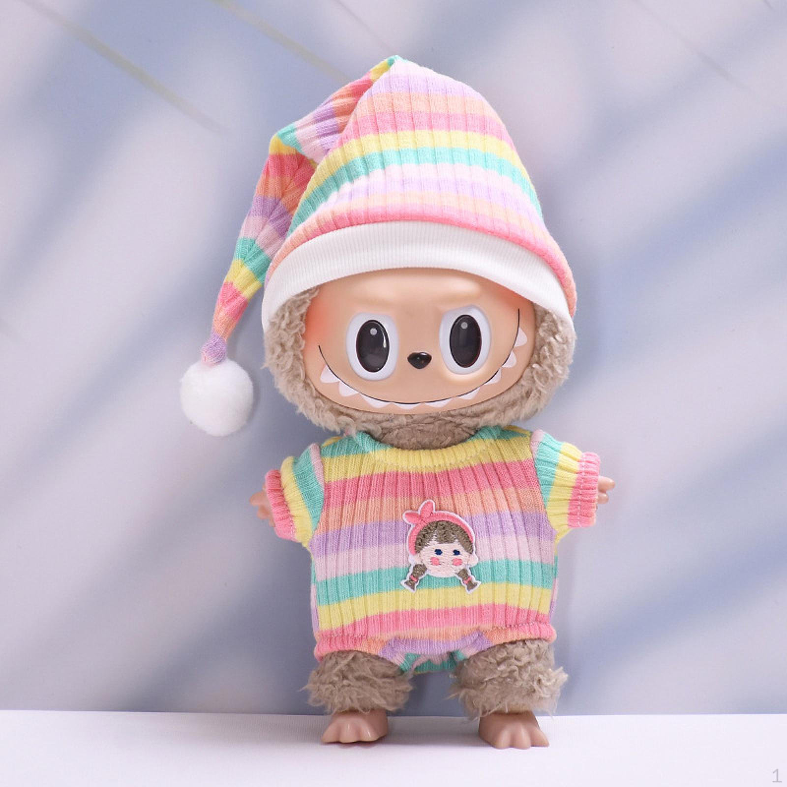 

Комплект ночного белья для куклы с полосатой пижамой и шапочкой для 6,69 розовый