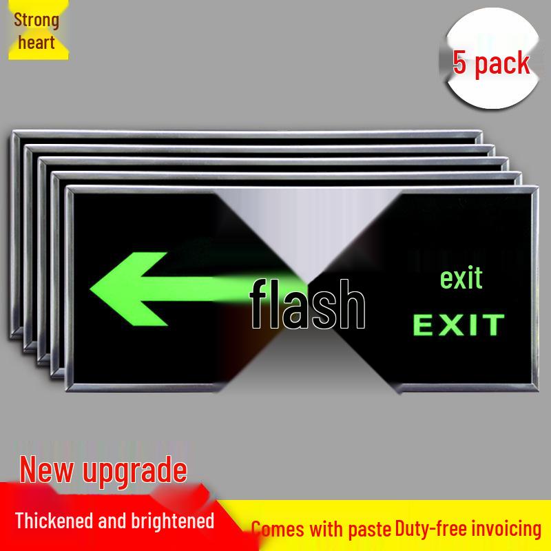 Glow-in-the-Dark Fire Exit Safety Sticker - No Electricity Needed for Stairwell Evacuation
