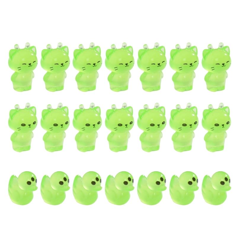

20Pcs Creative DIY Glow In Dark Resin Sculptures Luminously Alien Cats Duck Design Miniature Ornaments For Collectors 1