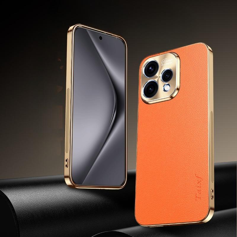 Texture Lichee Pattern PU Leather Cover For Oppo Reno 15F 15C Plating Shockproof Phone Case For Reno 15F 15 C Bumper Shell