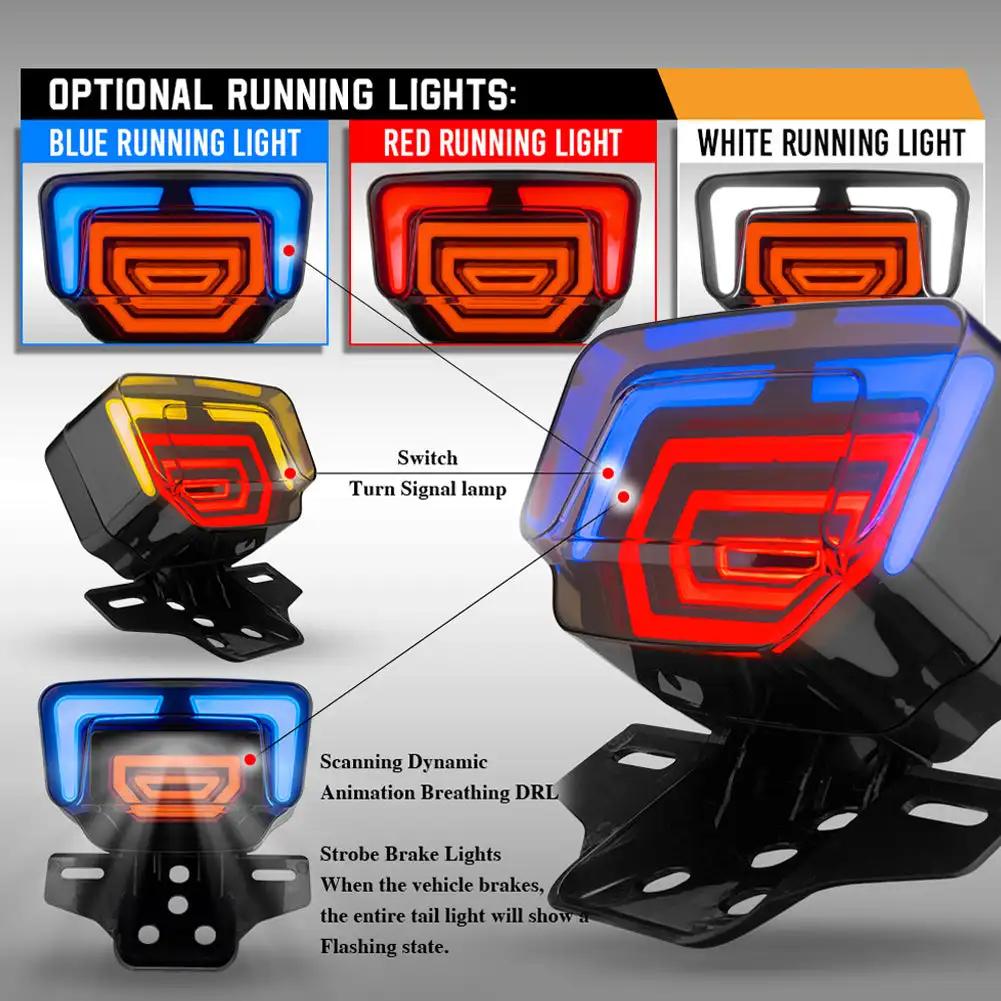 Motorcycle LED Tail Signal Lights Brake Rear Light Integration Tail With Dynamic Flash Lamp For Honda CG125 TMX125/155