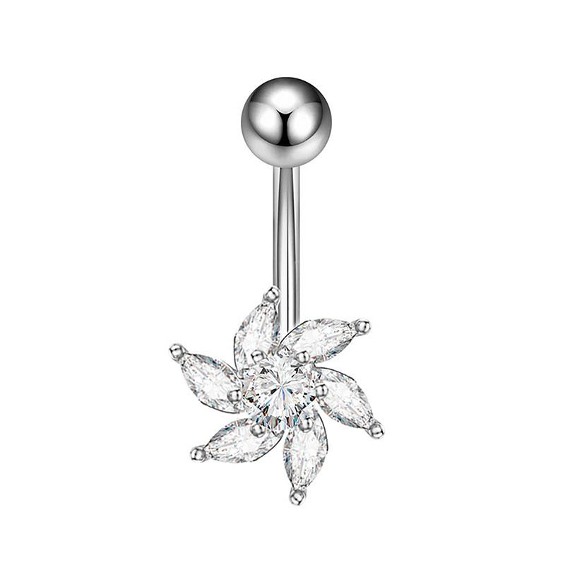 Sexy Heart Butterfly Belly Ring, Crystal Zircon Navel Piercing Jewelry for Women Girls, Trendy Body Jewelry Gift