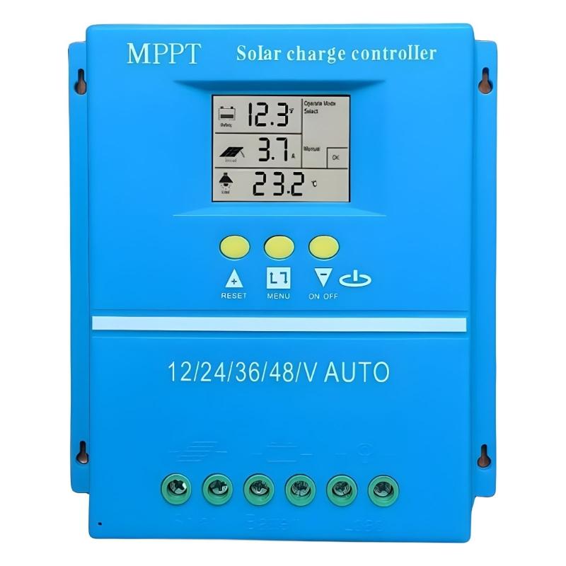 High Efficiency 60A Solar Controllers Auto Detects 12V/24V Systems Waterproof ABS Construction Real Time LCD Monitoring