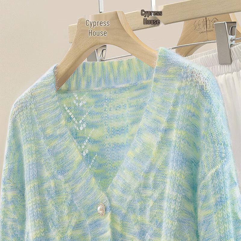 Damen V-Ausschnitt Strickjacke mit lockerem Strick