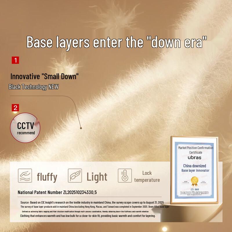 ubras Женский теплый базовый слой серии Юй Шусинь, смесовый с пухом, шелком и шерстью M