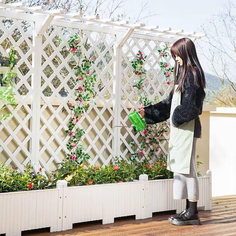 High-End Outdoor Anti-Corrosion Wood Trellis Planter