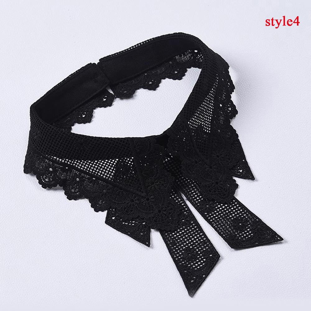 Pół koszuli Klapa Szal Odpinany Dekolt Haftowany Dekor DIY Fałszywy Kołnierzyk Koronkowy Kwiatowy Sztuczny Kołnierzyk Stylowy Damski Kołnierzyk