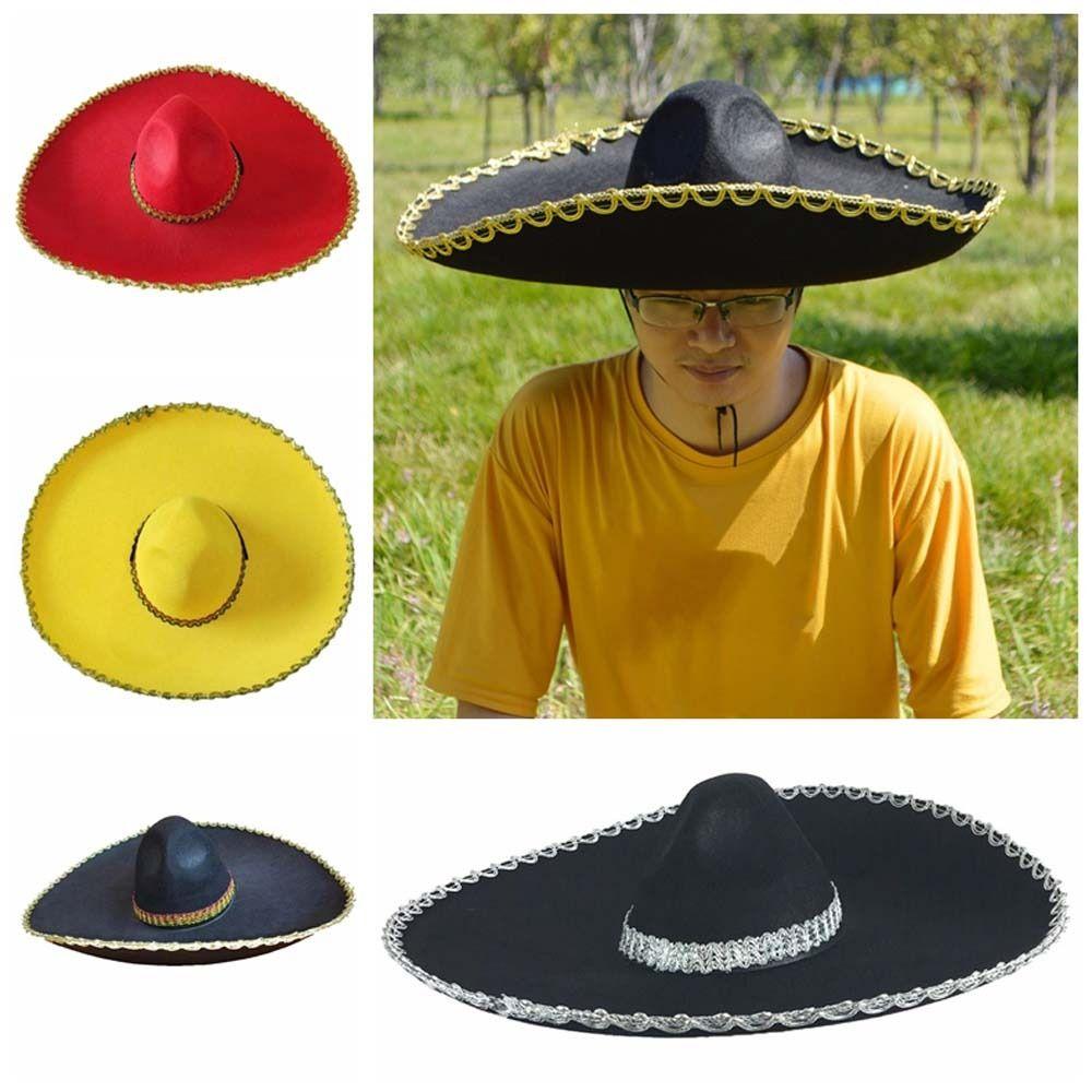 Beach Hats Ethnic Style Sombrero Hat Rolled up Brim Large Sun Hat Mexico Hat Cosplay Breathable Mexican Caps Party Hat