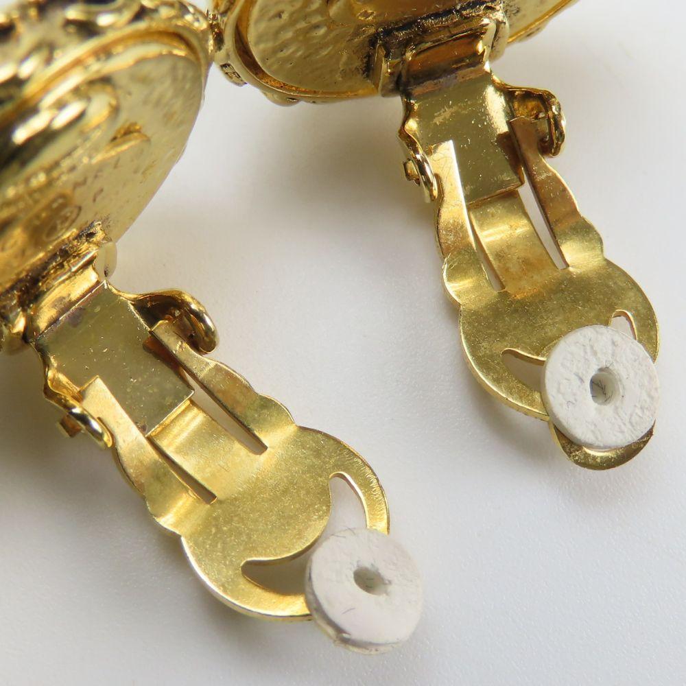Used CHANEL Earring COCO Mark metal/Fake Pearl 20g Gold Plating