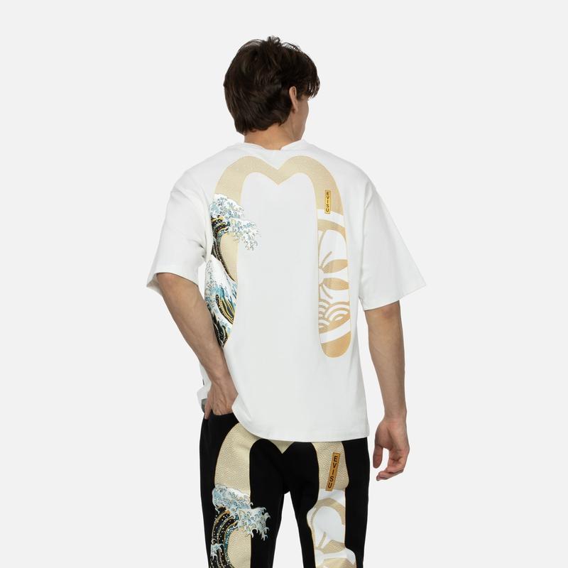 EVISU Great Wave Daicock-print Cotton T-shirt 2ESHTM4TS7067RXCT