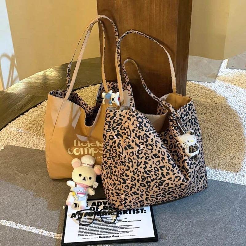 Red Casual Checked Canvas Bag Women's Large Capacity Letter Shoulder Tote Bag Double Sided Back Commuter Bag