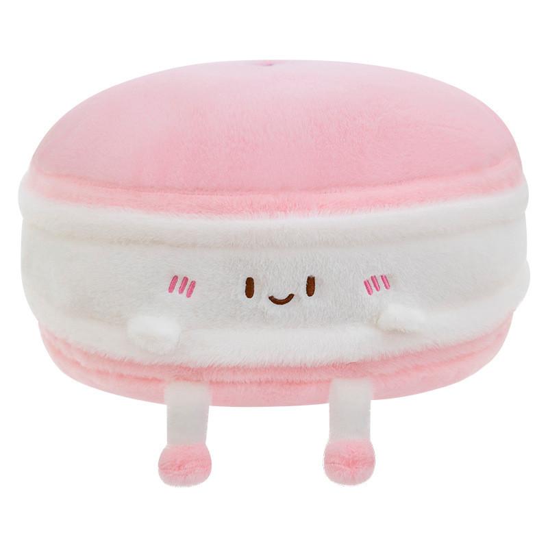 Plush Biscuits Soft Bear Cushion With Macaron Motif For Kids Bed Decor Play And