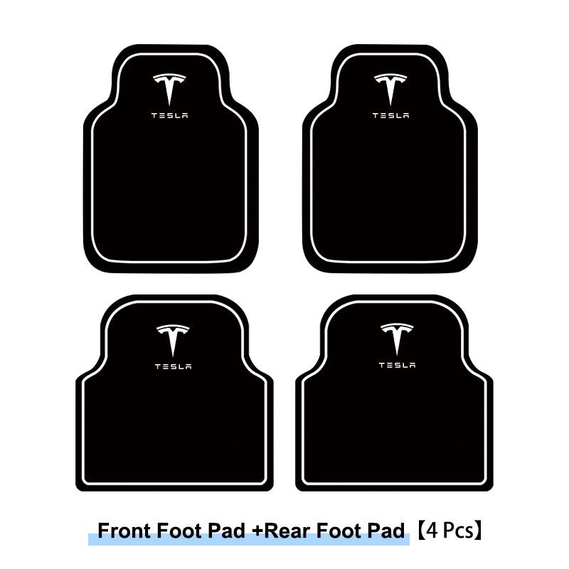 2/4Pcs New Car Front Rear Floor Mats Interior Carpet Non-slip Pad For Tesla Model 3 Model S Model X Y Cybertruck Roadster SpaceX