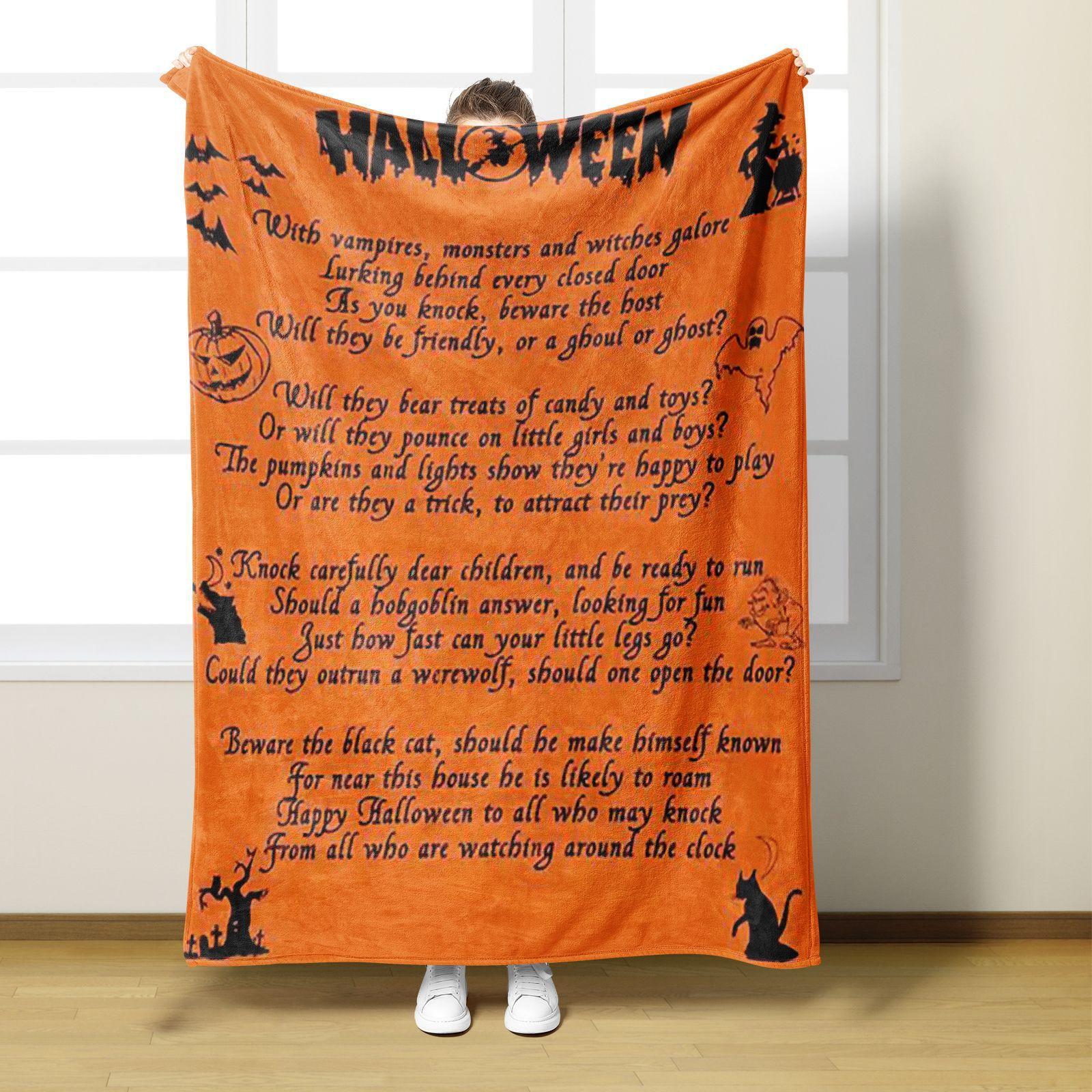 

Halloween ghosts digitalprinted polyester Bedroom velvet flannel soft sofa cover blanket Fleece soft sofa cover blankets 75x100cm