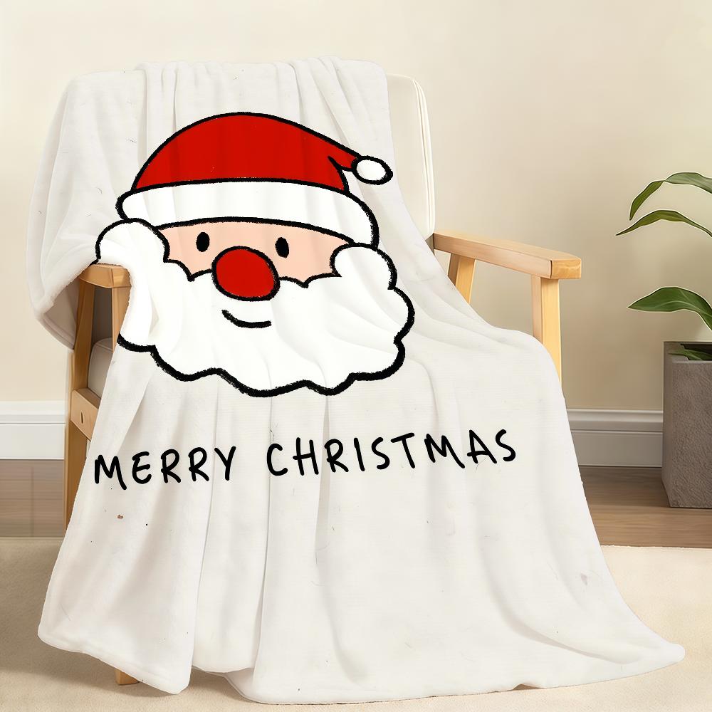 Merry Christmas Santa Claus Blanket Soft Throw Blanket for Home Bedroom Bed Sofa Picnic Travel Office Rest Cover Blanket Gift