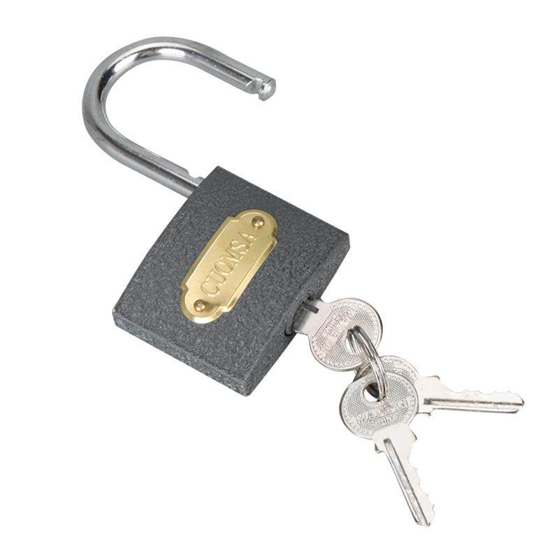 In-Stock Durable Iron Lock Padlock Key Unlock Black Home Student Dormitory Locks Manufacturers' Favourite