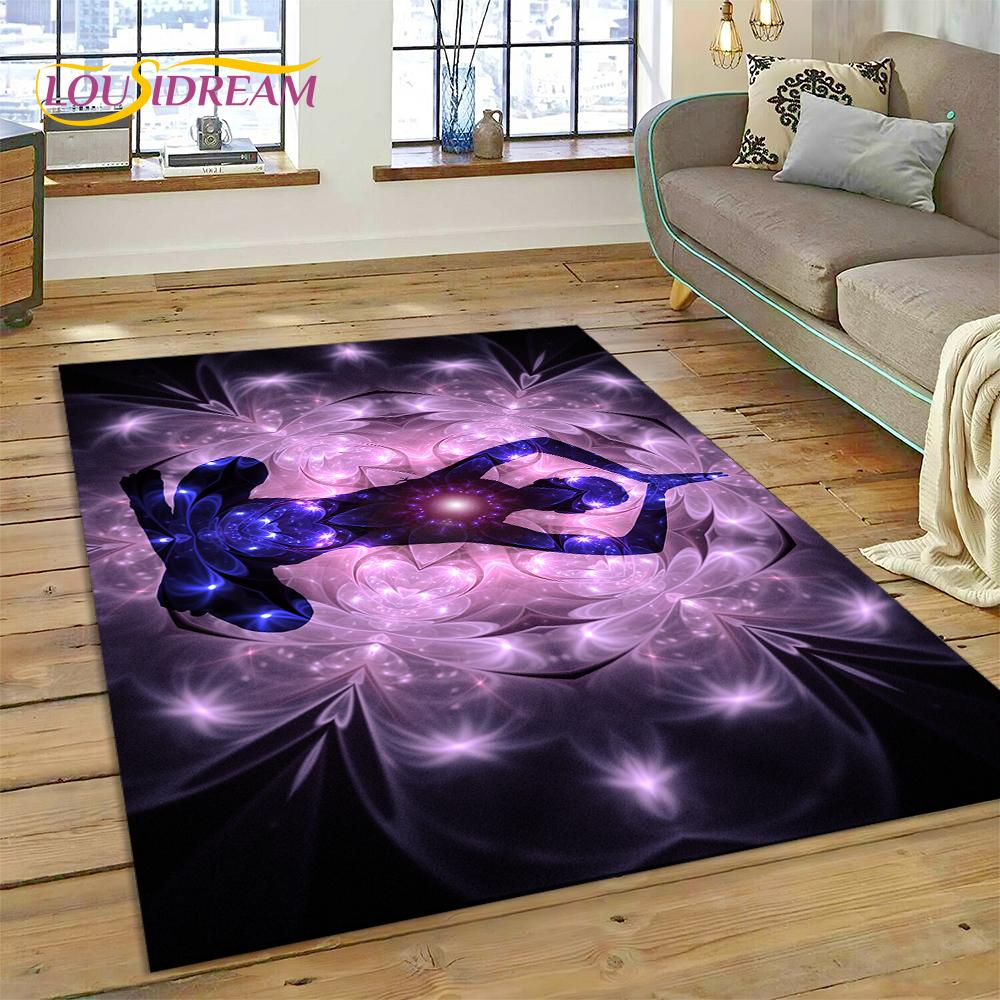 3D Yoga Meditation Rainbow 7 Chakra Rug Carpet for Living Room Bedroom Decor,floor Mat Non-slip Decoration for Sofa Doormat Gift
