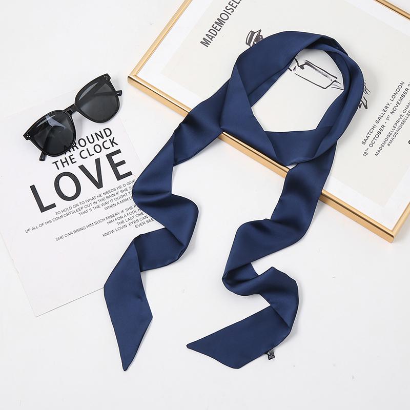 200*4cm Damen Schmaler Langer Schal Einfarbig Seide Gummi Rot Krawatte Schwarz Tasche Band Einfarbig Stirnbänder Schlichter Choker Streamer