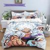 Luffy Patterned Pillowcase & Duvet Cover Set Anime Hot Style Bedding for Bedroom Decoration Thoughtful Present.-TING