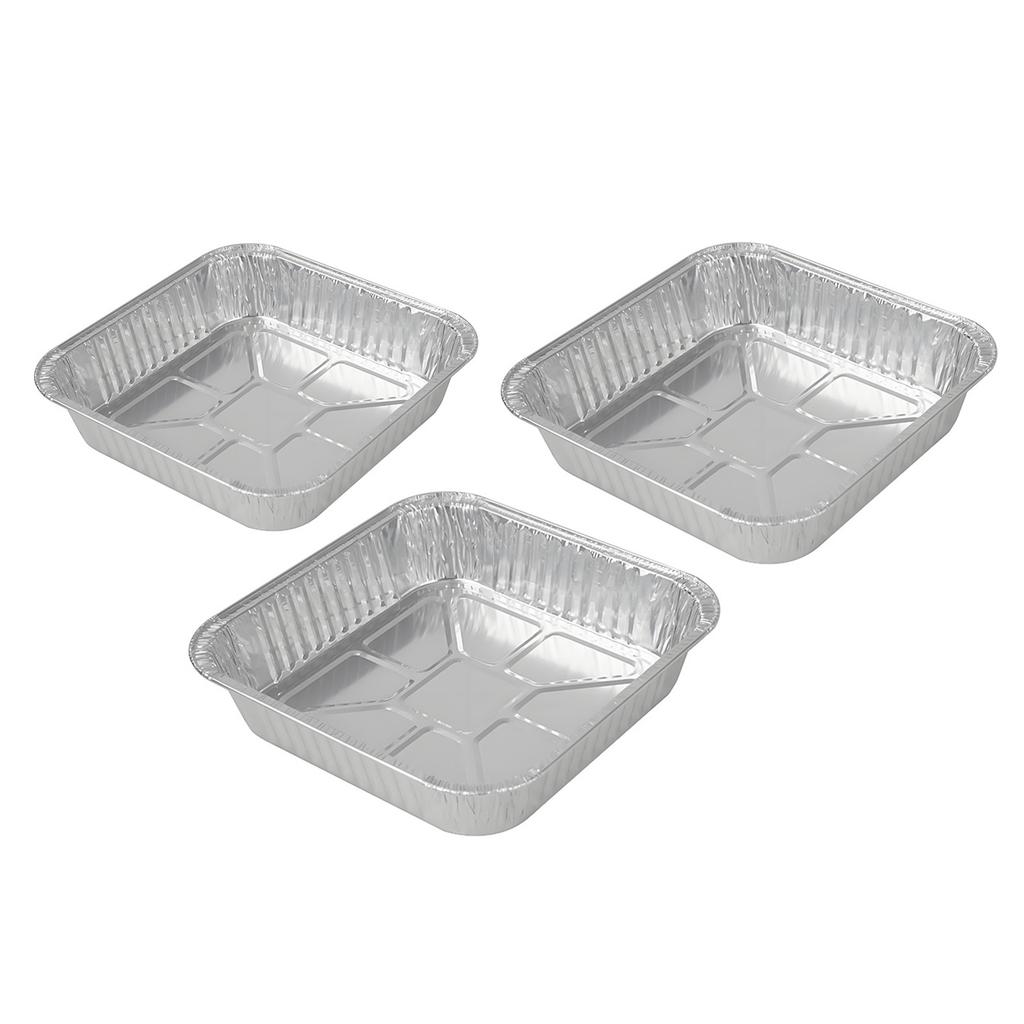 Paquete de 20 Bandejas Cuadradas Apilables de Papel de Aluminio Contenedores para Hornear para Uso en Horno Freidoras de Aire Revestimientos Accesorios