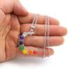 Vintage Handmade Colorful Beads Agate Beads Crystal Beads Moon Pendant Necklace N552