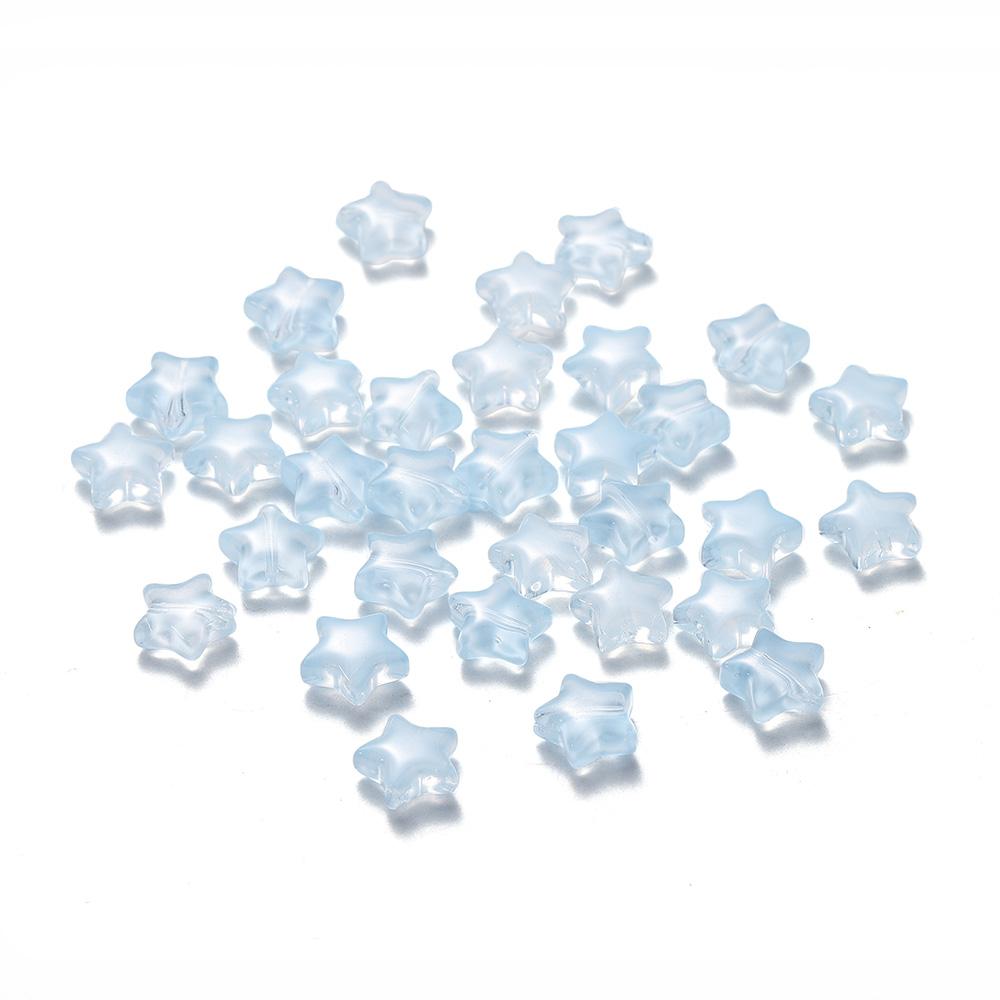 30Pcs 8/9mm AB Color Five-pointed Star Beads Czech Glass Loose Spacer Beads for Jewelry Making Hairpin Handmade DIY Accessories