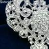 Elegant Shining Heart Brooch for Women Rhinestone Lapel Pin Badge for Formal Dress Suit Daily Accessory