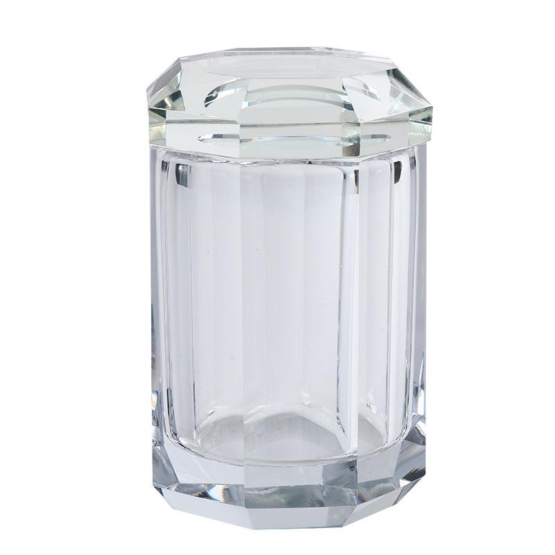 Kristall-Wattestäbchen-Gefäß Glas-Aufbewahrungsgläser Wattestäbchen-Box Aufbewahrungsbox Lebensmittelbehälter Bonbonglas Aufbewahrungen Flasche Dekorationsgläser