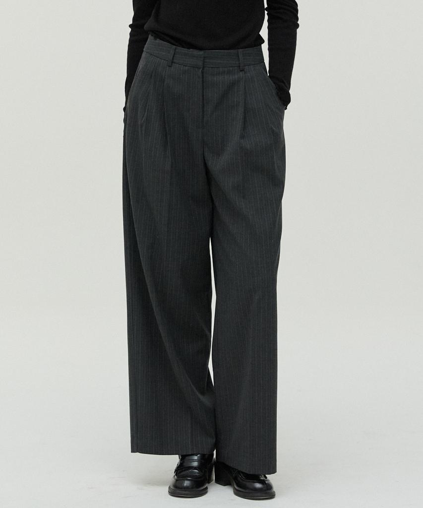 NEW LOOKY Modern Two-Tuck Pants _Charcoal Gray