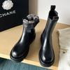 Snow Boots Women's New Autumn and Winter Platform Mona Chelsea Boots Women's Martin Boots Flat-bottomed Medium Tube Cigarette Boots Women