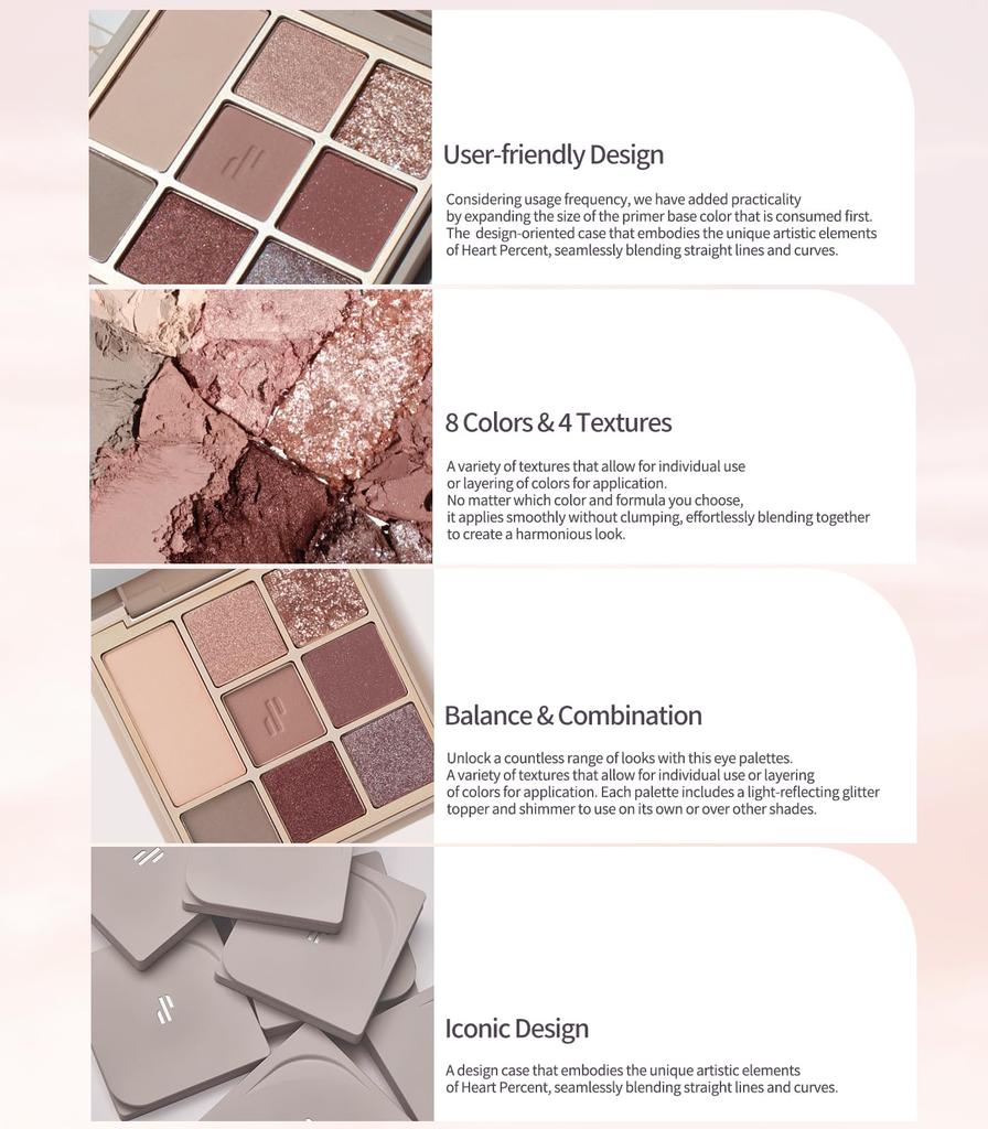 [Heart Percent] Dotted Mood Kids Palette 01. Rose Facet / Heart Percent
