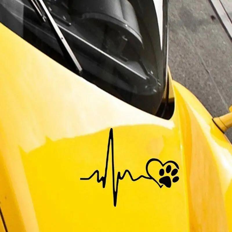 Dog Tracks EKG Stickers Car Reflective Vinyl Stickers Waterproof Available In ThreeColors Car Personalized DecorationAccessories