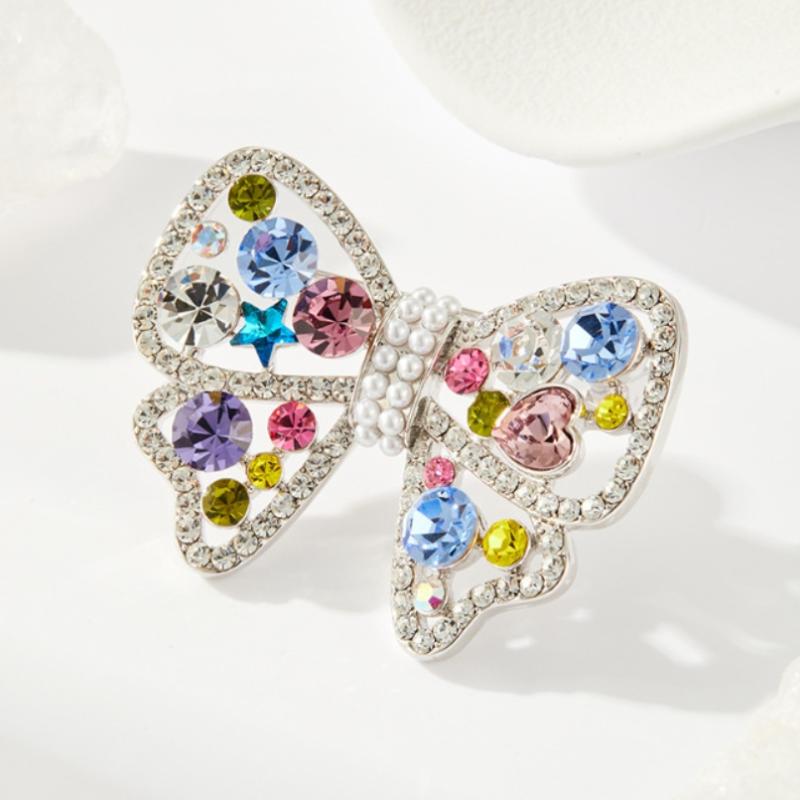 

Sparkling Colorful Bow Brooches For Women Clothing Coat Jewelry Accessories A2