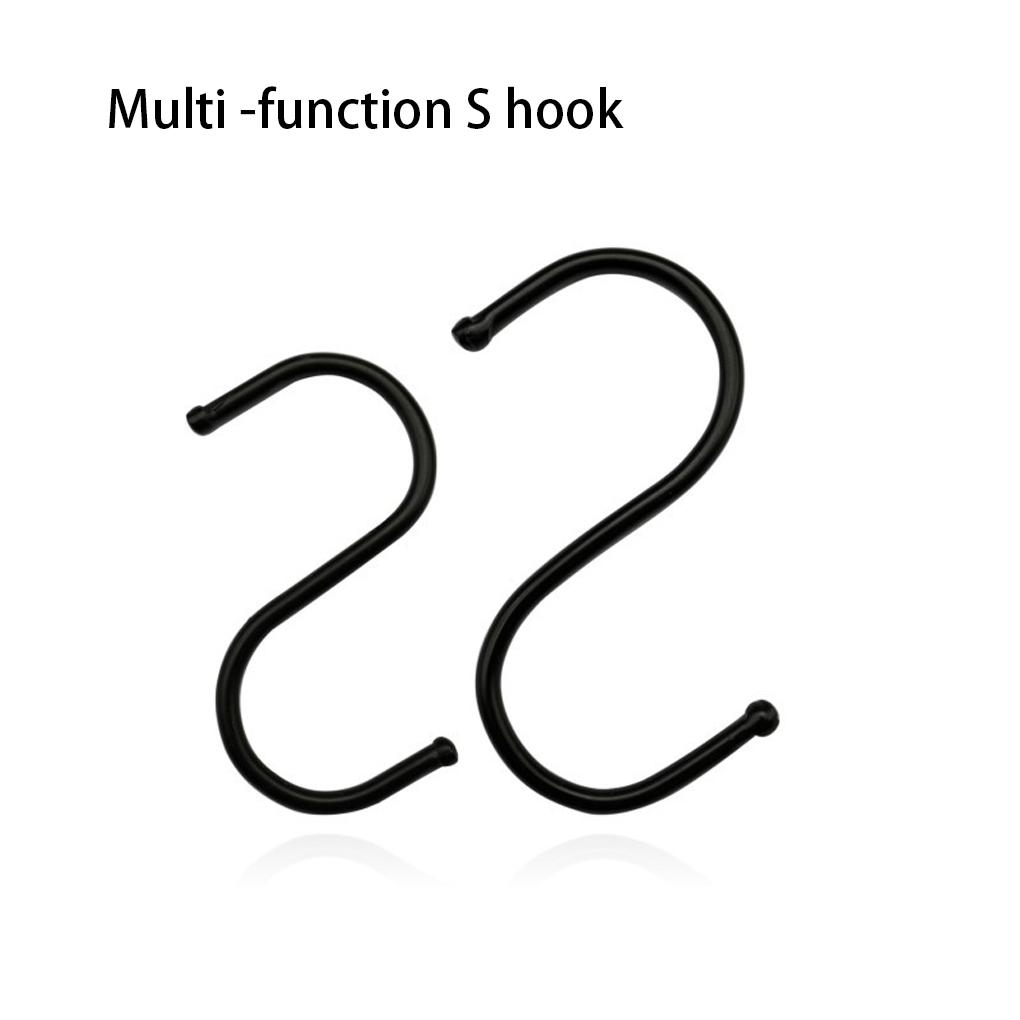 Schwarze S-förmige Metallhaken zum Aufhängen, Handtuch- und Mantel-Organizer, Türgeländer-Aufhänger, Aufbewahrungswerkzeuge für Zuhause, Badezimmer, Büro