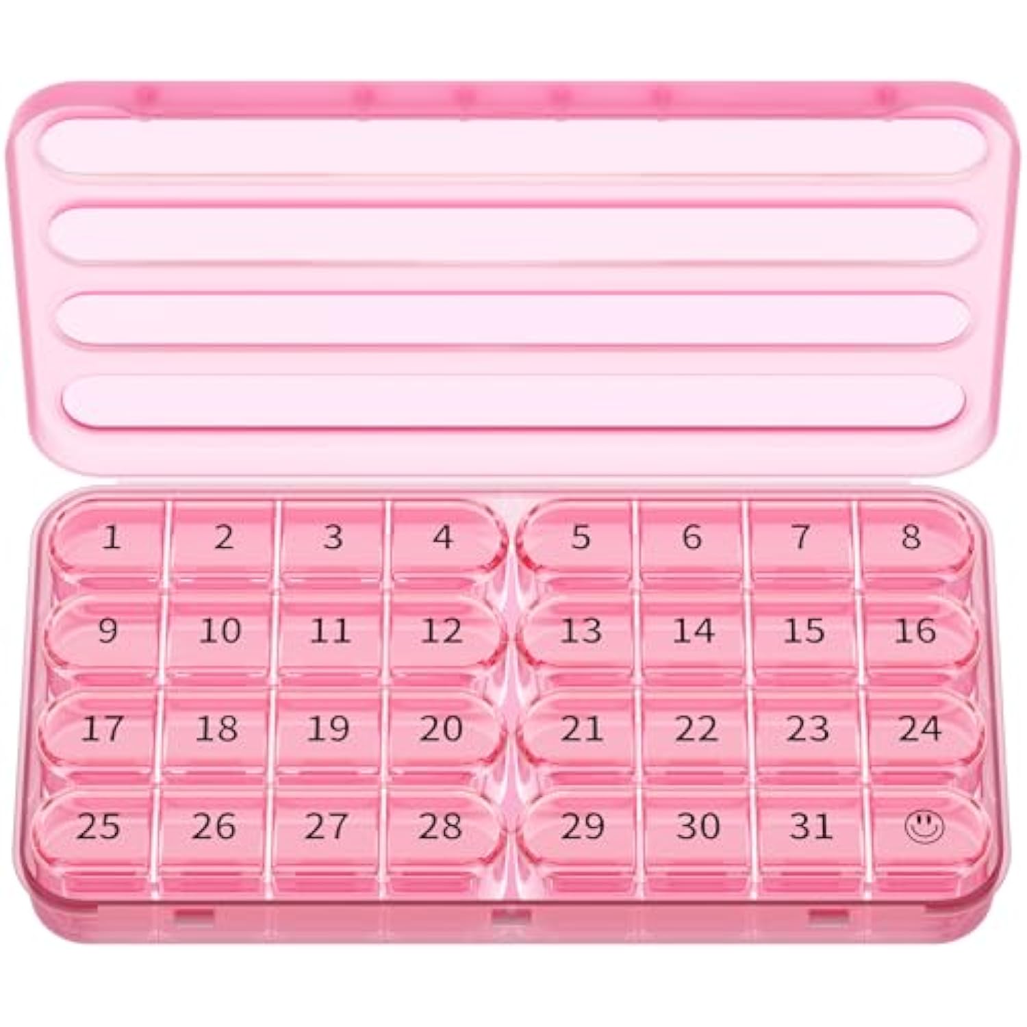 

Monthly Pill Organizer 1 Time a Day,Large Monthly Pill Box,1x Daily for Travel Never Refill 31 Day Daily Medcine Container розовый