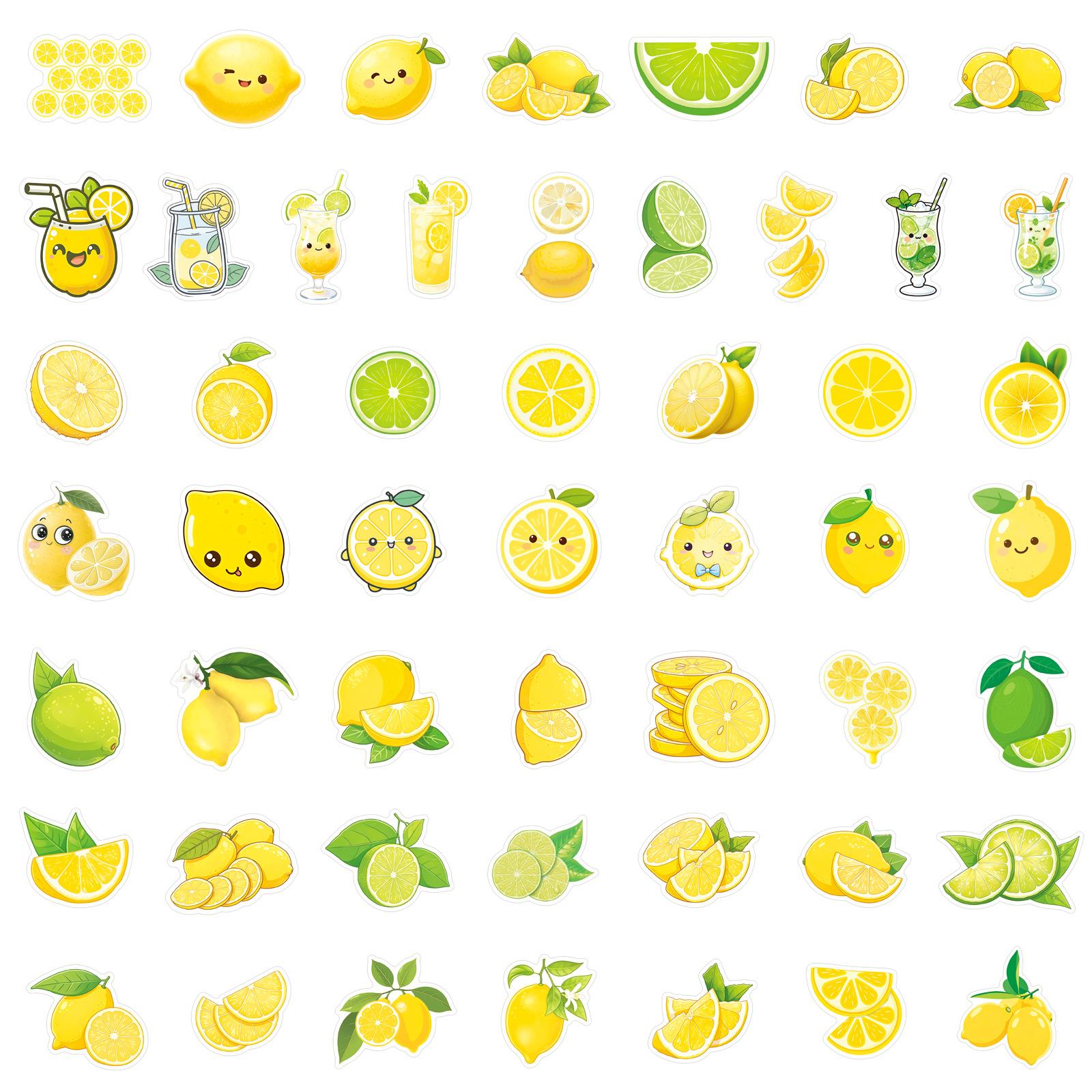50Pcs/Set Lemon Series 02 Stickers DIY Fashion Waterproof Doodle Decals Stickers