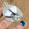 Dendrite Opal Stone Swiss Blue Topaz Wedding New Pendant Jewelry Sterling Silver