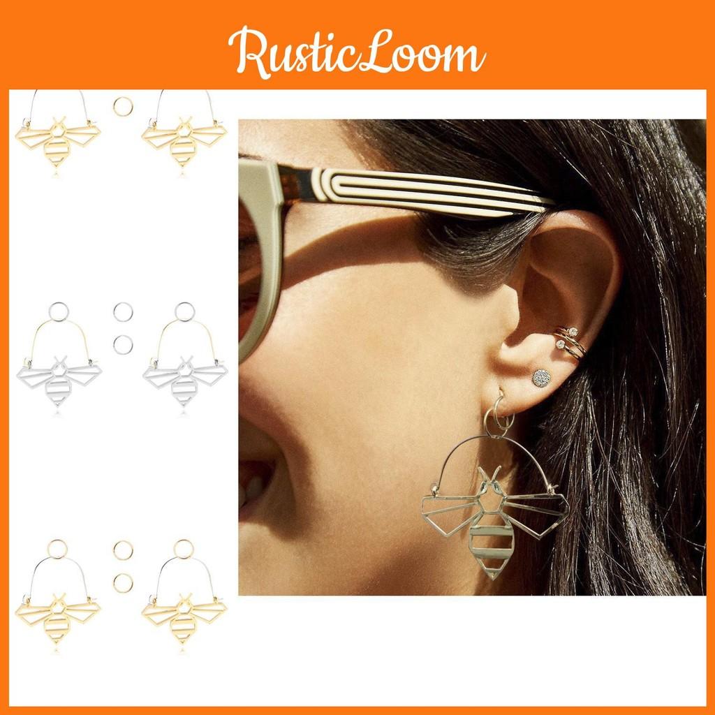 Fashionable Dangle Bee Earrings Alloy Hollow Hoop Set Women For