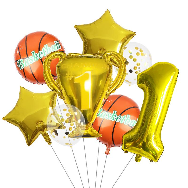 Impreza Tematyczna Koszykówka Kreskówkowa Jednorazowa Zastawa Stołowa Papierowe Talerzyki Kubki Balon Baby Shower Urodziny Impreza dla Dorosłych Dekoracje Zaopatrzenie