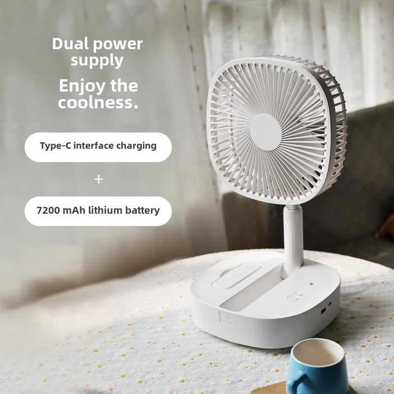 M1Y hordozható teleszkópos összecsukható ventilátor távirányítóval, USB töltéssel, csendes működéssel, fejrázással és időzítő funkcióval.