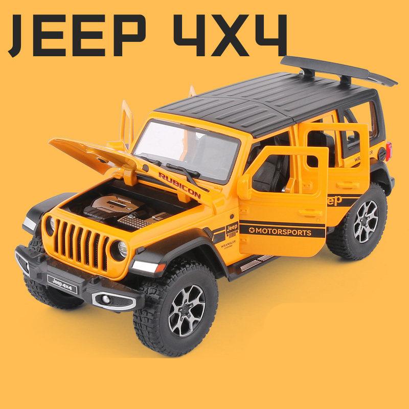 1/24 Jeeps Wrangler Rubicon Alloy Car Model Diecasts Simulation Metal Off-road Vehicles Car Model Collection Childrens Toys Gift