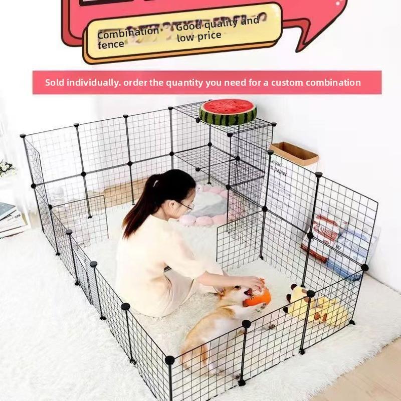 DIY Free Combination Magic Piece Assembly Pet Cage Fence Isolation Fence Cat Cage Dog Rabbit Cage Wire Mesh Spherical Buckle