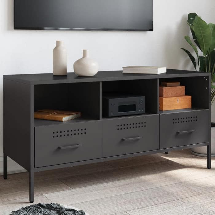 VidaXL TV Cabinet, Television Stand with Legs, TV Stand with Storage Living Room, Black 100.5x39x50.5 Cm 843036