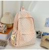 Schoolbag Korean Small Fresh Schoolbag Female College Student Simple Polka Dot Backpack Lightweight Large Capacity Junior High School Student Backpack